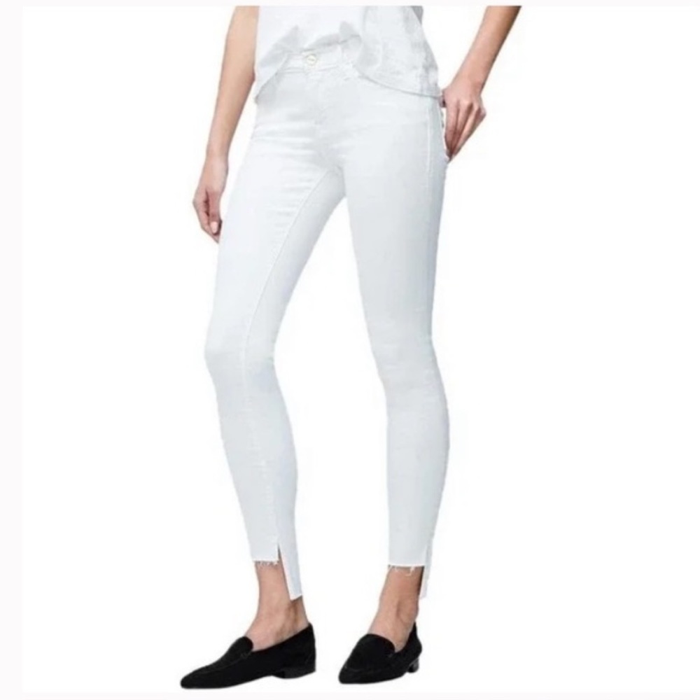 Frame Denim Le Skinny De Jeanne Blanc White Jeans Step Raw Hem